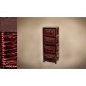 Mueble 4 cajones mimbre color nogal