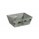 Macetero madera rectangular azul
