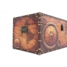 Baúl madera poli piel mapa mundi vintage