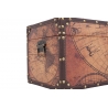 	Baúl madera poli piel mapa mundi vintage