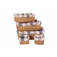 Conjunto de 5 cestas contenedores de mimbre color miel forradas