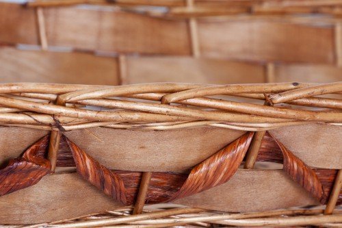 Bandeja mimbre y madera color miel