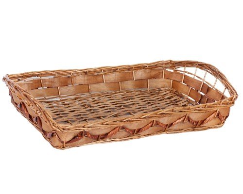 Bandeja mimbre y madera color miel