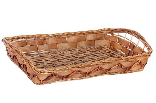 Bandeja mimbre y madera color miel