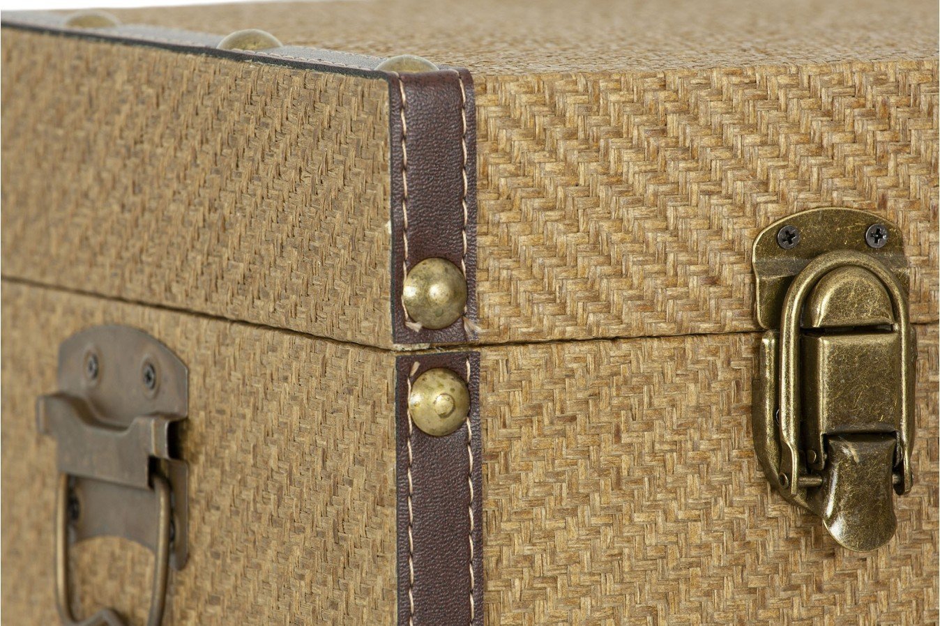 Baúl madera y ratán textil, polipiel, baul mimbre