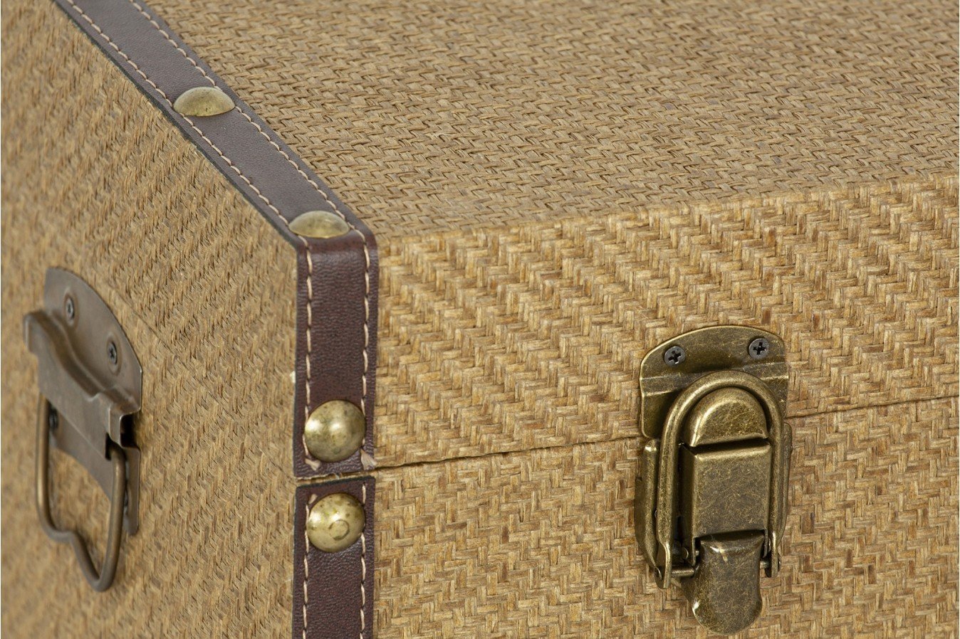 Baúl madera y ratán textil, polipiel, baul mimbre
