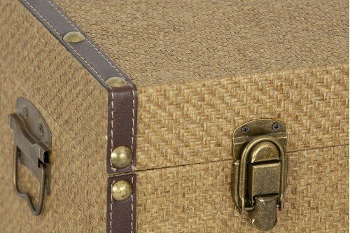 Baúl madera y ratán textil, polipiel, baul mimbre