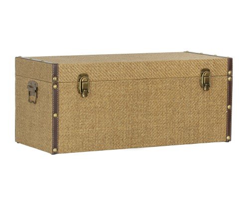 Baúl madera y ratán textil, polipiel, baul mimbre