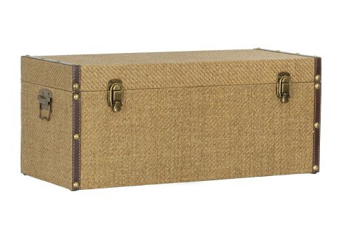 Baúl madera y ratán textil, polipiel, baul mimbre