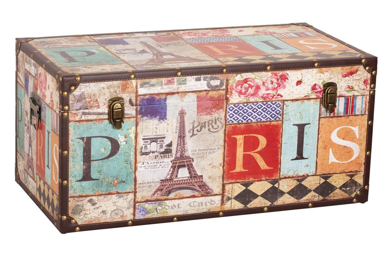 Baúl madera polipiel  - Paris