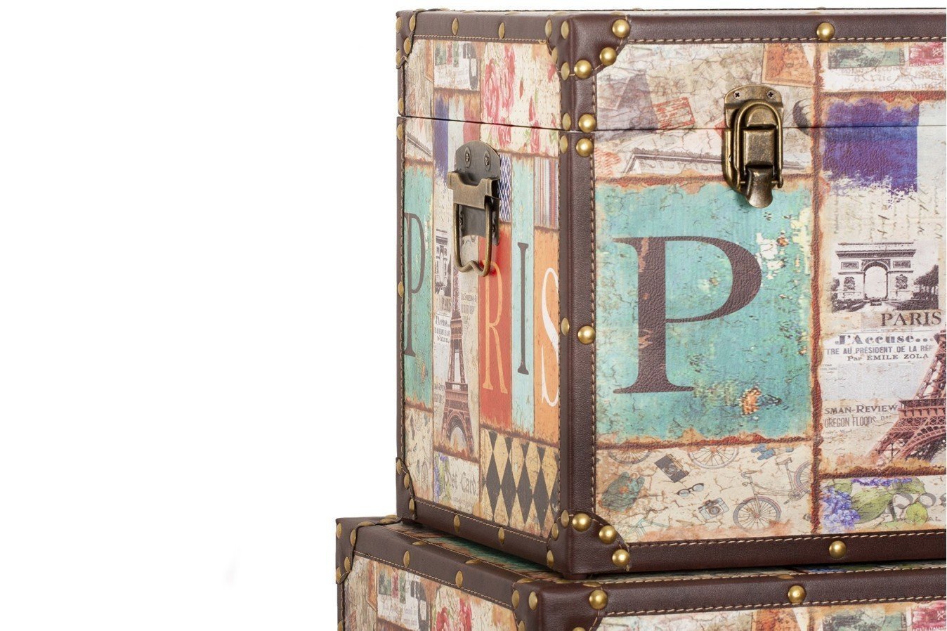 Baúl madera polipiel  - Paris