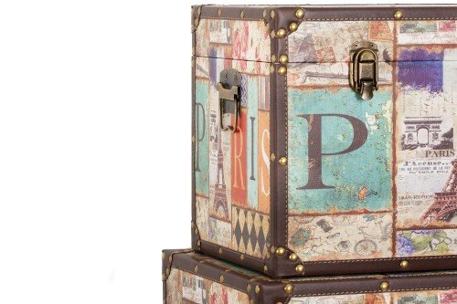 Baúl madera polipiel  - Paris