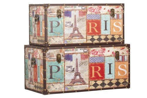 Baúl madera polipiel  - Paris