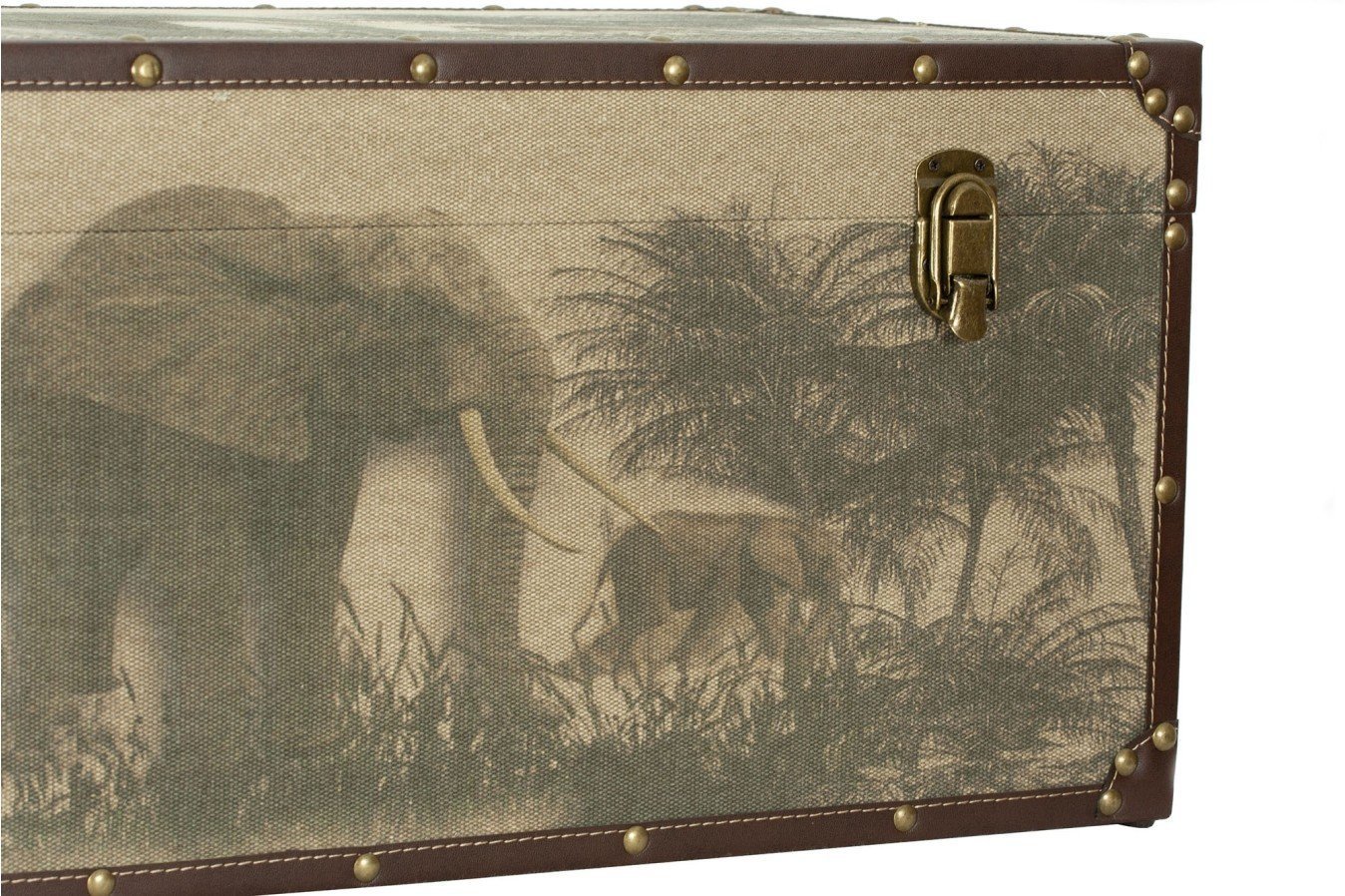 Baul madera y tela diseño safari