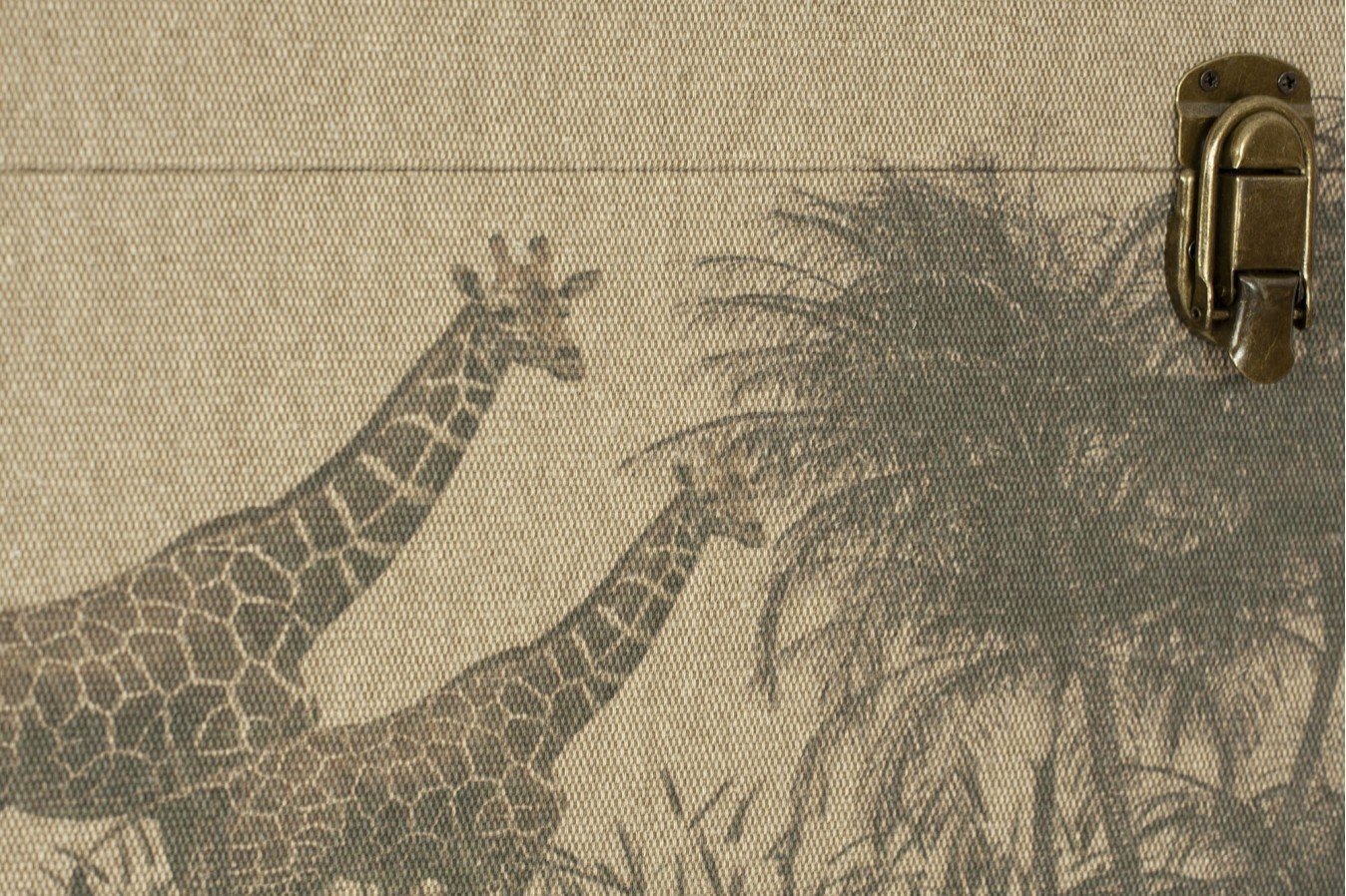 Baul madera y tela Safari, jirafas