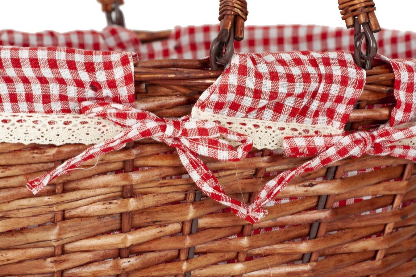 Cesta mimbre asas plegables forrada