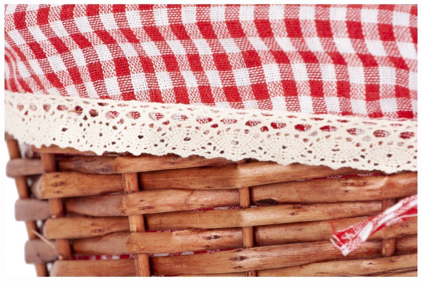 Cesta mimbre asas plegables forrada