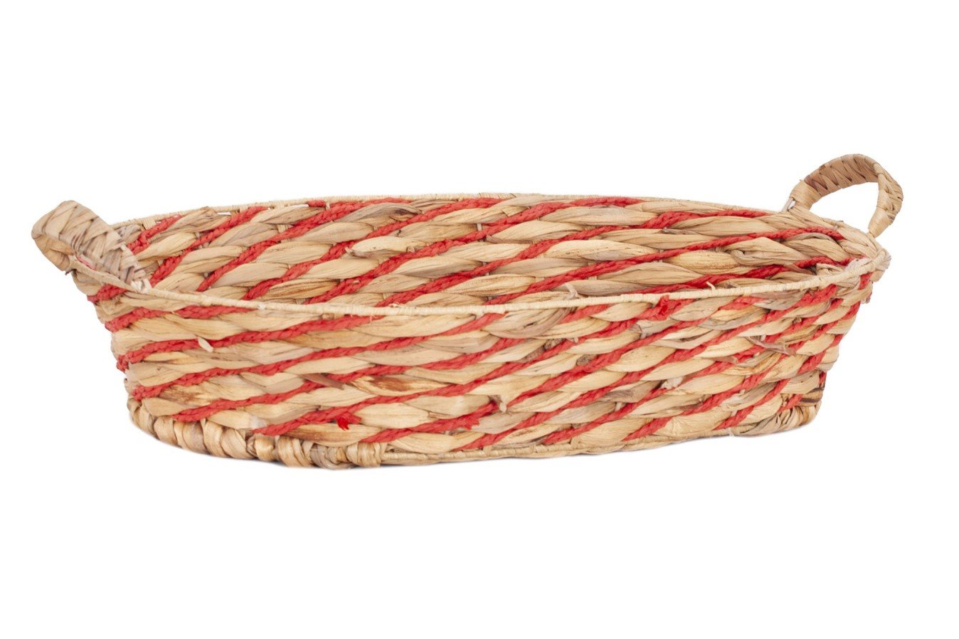 Bandeja de jacinto natural y cuerda roja Bandeja de jacinto natural y cuerda roja