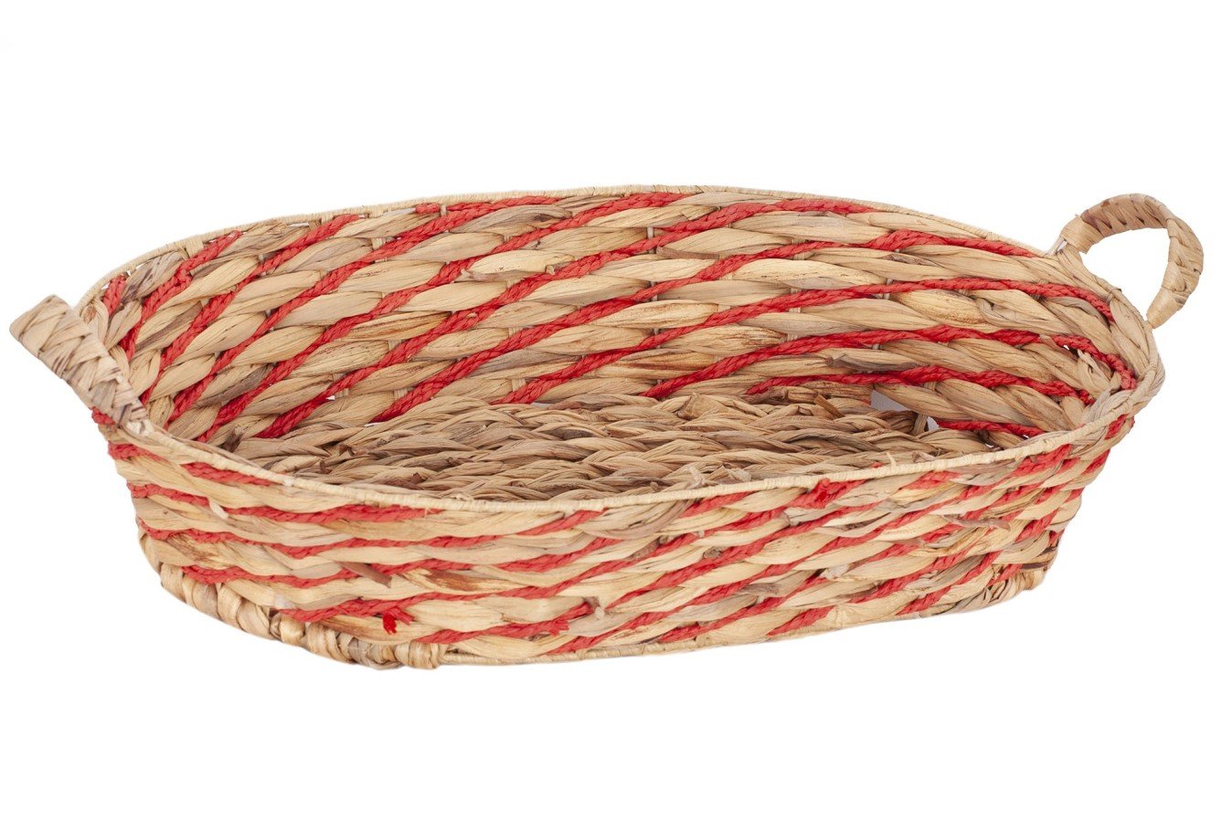 Bandeja de jacinto natural y cuerda roja Bandeja de jacinto natural y cuerda roja