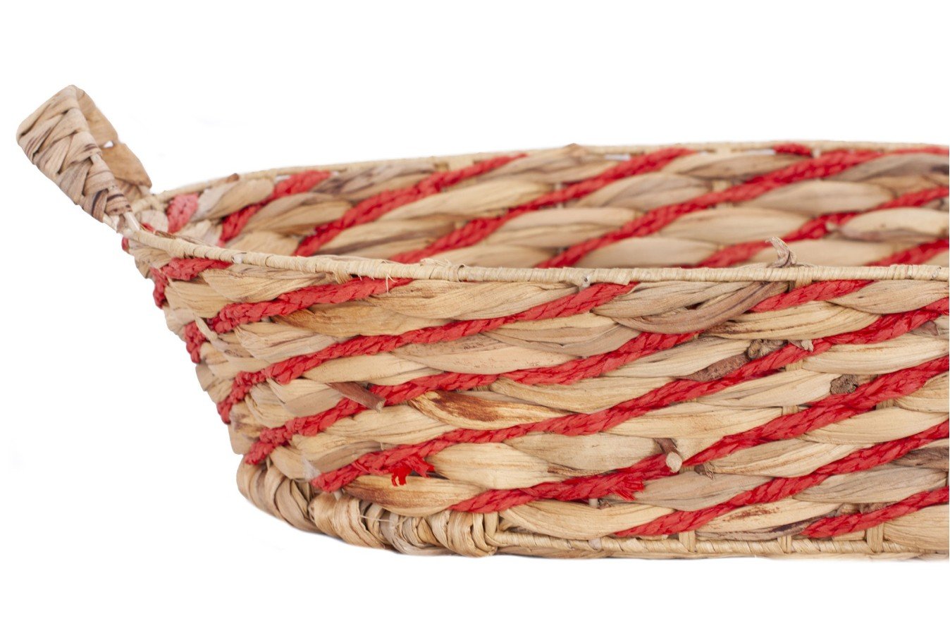 Bandeja de jacinto natural y cuerda roja Bandeja de jacinto natural y cuerda roja