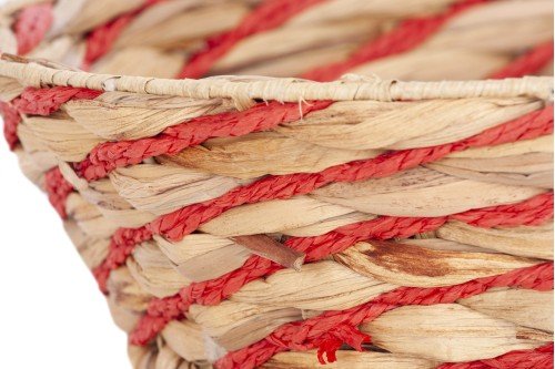 Bandeja de jacinto natural y cuerda roja