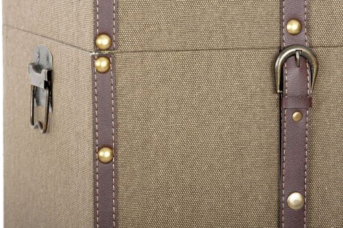 Baúl madera textil marrón