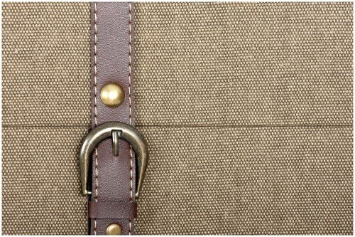 Baúl madera textil marrón